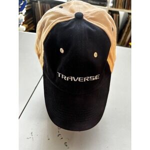 Chevrolet Traverse Hat Black Tan Two Tone Baseball Cap Chevy Bowtie Logo